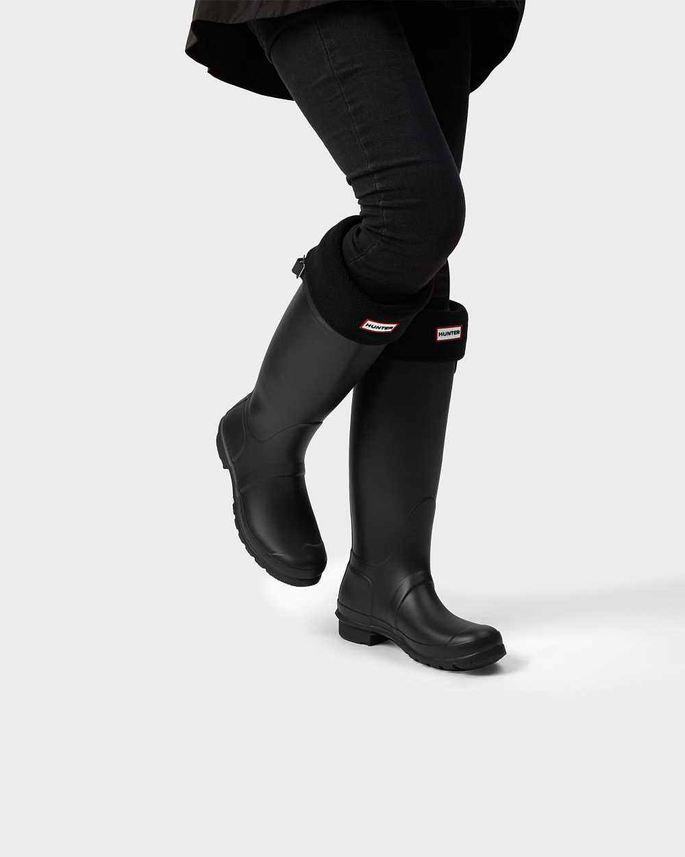 Hunter Tall Wellington Boots Factory Outlet - Black Hunter